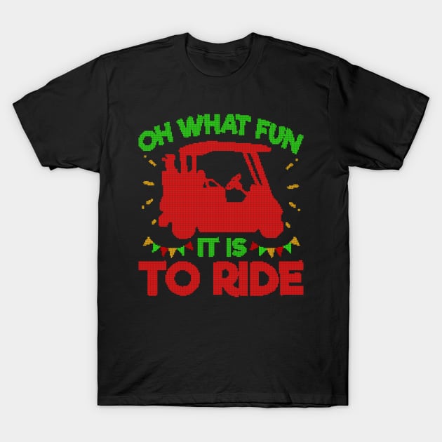 Golf Cart Christmas Golfer Golfing T-Shirt by KAWAIITEE